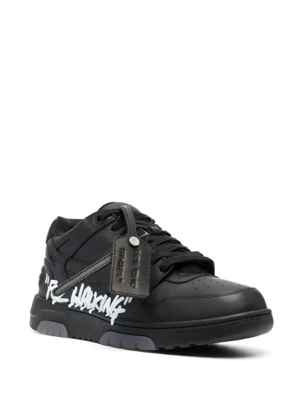 OFF-WHITE OUT OF OFFICE “OOO” CALF LEATHER BLACK “FOR WALKING” - imagine 2