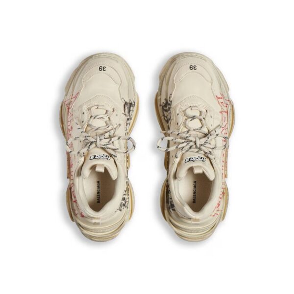 Sneaker Triple S Diy Metal da Donna in Bianco/rosso/nero - imagine 2