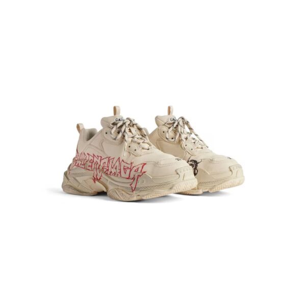 Sneaker Triple S Diy Metal da Donna in Bianco/rosso/nero - imagine 6